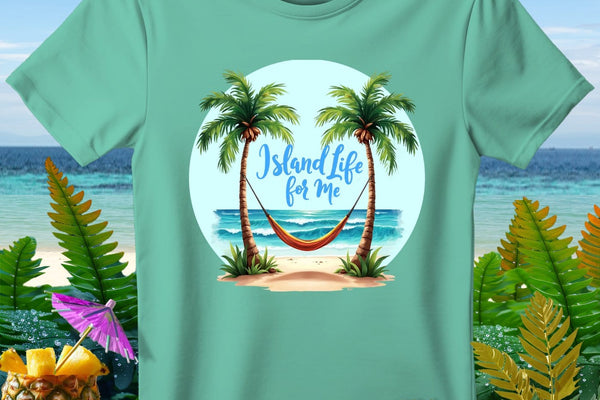 The Island Life for Me Hammock Premium T-Shirt from the Aloha Threads collection