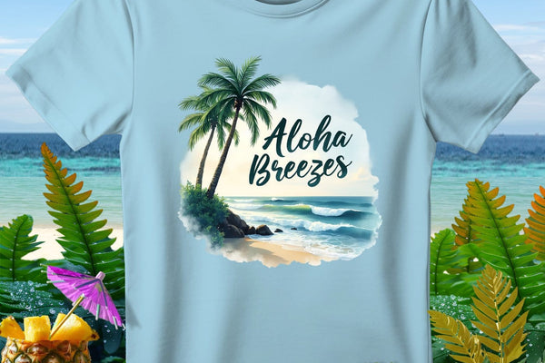 The Aloha Breezes Beach Premium T-Shirt from the Aloha Threads collection