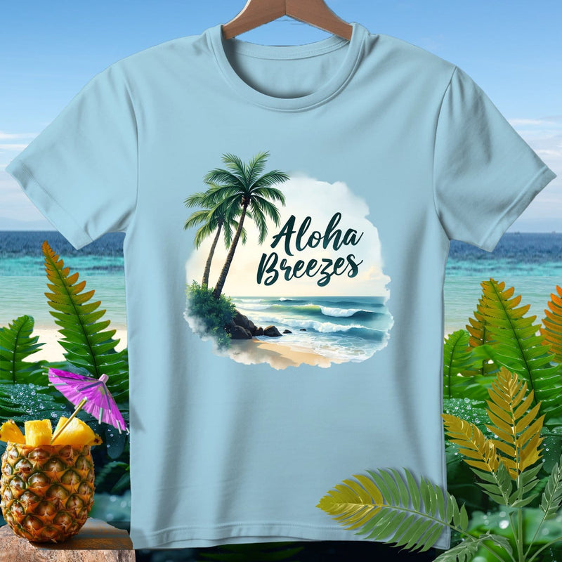 The Aloha Breezes Beach Premium T-Shirt from the Aloha Threads collection