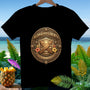 Black t-shirt with "Aloha and Liberty" emblem celebrating 250 years.