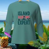 Teal long-sleeve shirt with 