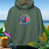 Green hoodie with circular 
