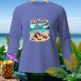 Purple long sleeve shirt with 