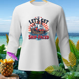 White long-sleeve shirt with pirate ship and 