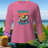 Pink long-sleeve shirt with 