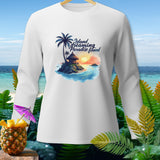 White long-sleeve shirt with 