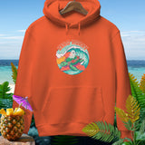 Orange hoodie with 
