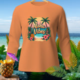 Orange long-sleeved shirt with 