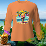 Orange long-sleeve shirt with 