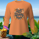 Orange long-sleeve shirt with 