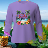 Purple long-sleeve shirt with 