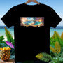 Black t-shirt with "Endless Summer America" and "250 Years of Making Memories" beach scene graphic.
