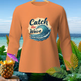 Orange long-sleeve shirt with 
