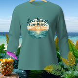 Teal long-sleeve shirt with 
