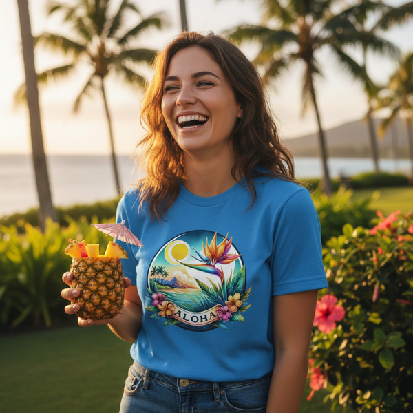 lifestyle scene ~ Aloha Bird of Paradise ~ Premium T-Shirt