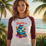 lifestyle scene ~ Blending In ~Raglan 3/4 Sleeve Tee