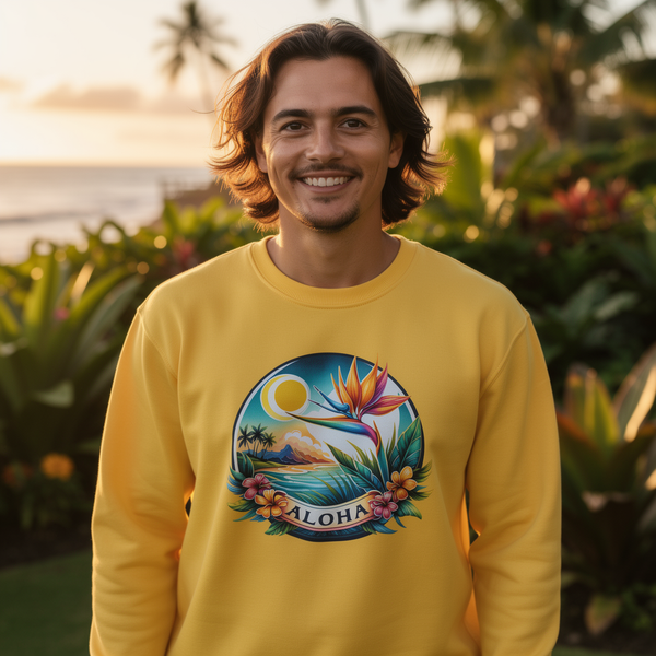 lifestyle scene ~ Aloha Bird of Paradise ~ Premium Sweatshirt
