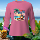 Pink long-sleeve shirt with 