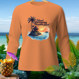 Orange long-sleeve shirt with 