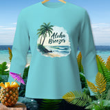 Light blue long-sleeve shirt with 
