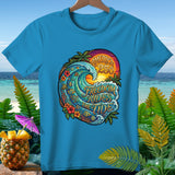 Cyan t-shirt with 