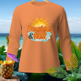 Orange long-sleeve shirt with 