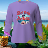 Purple long-sleeve shirt with 