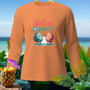 Orange long-sleeve shirt with dancing shells and text "Shell we Dance?".
