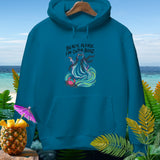 Teal hoodie with 
