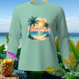 Light green long-sleeved shirt with 