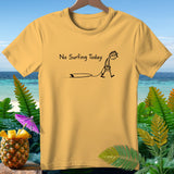 Yellow t-shirt with black text 