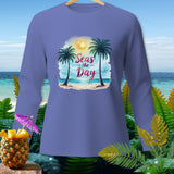 Purple long-sleeve shirt with 