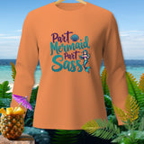Orange long-sleeve shirt with 