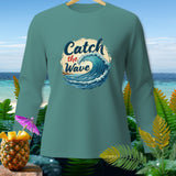 Teal long-sleeve shirt with 