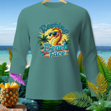 Teal long-sleeve shirt with 