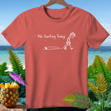 Coral t-shirt with white text 