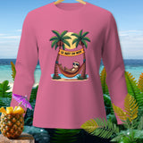Pink long sleeve shirt with sloth in hammock and 