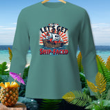Teal long-sleeve shirt with 