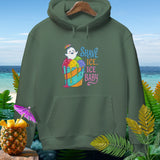 Green hoodie with a 