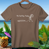 Brown t-shirt with white text 