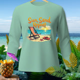 Light green long-sleeve shirt with 