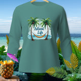 Teal long-sleeve shirt with 