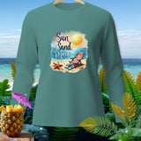Teal long-sleeve shirt with 