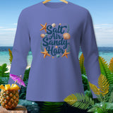 Lavender long-sleeve shirt with 