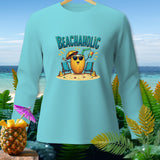 Light blue long-sleeve shirt with 