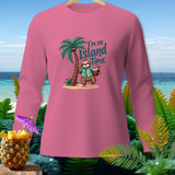 Pink long-sleeve shirt with sloth graphic and 