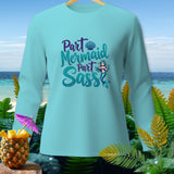 Aqua long-sleeve shirt with 