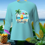 Light blue long-sleeve shirt with 
