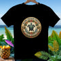 Black t-shirt with "Island Freedom Forever" and "250 Years of American Spirit" text around a sea turtle.