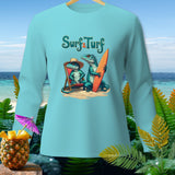 Light blue long-sleeved shirt with 